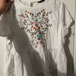 White Floral Shirt